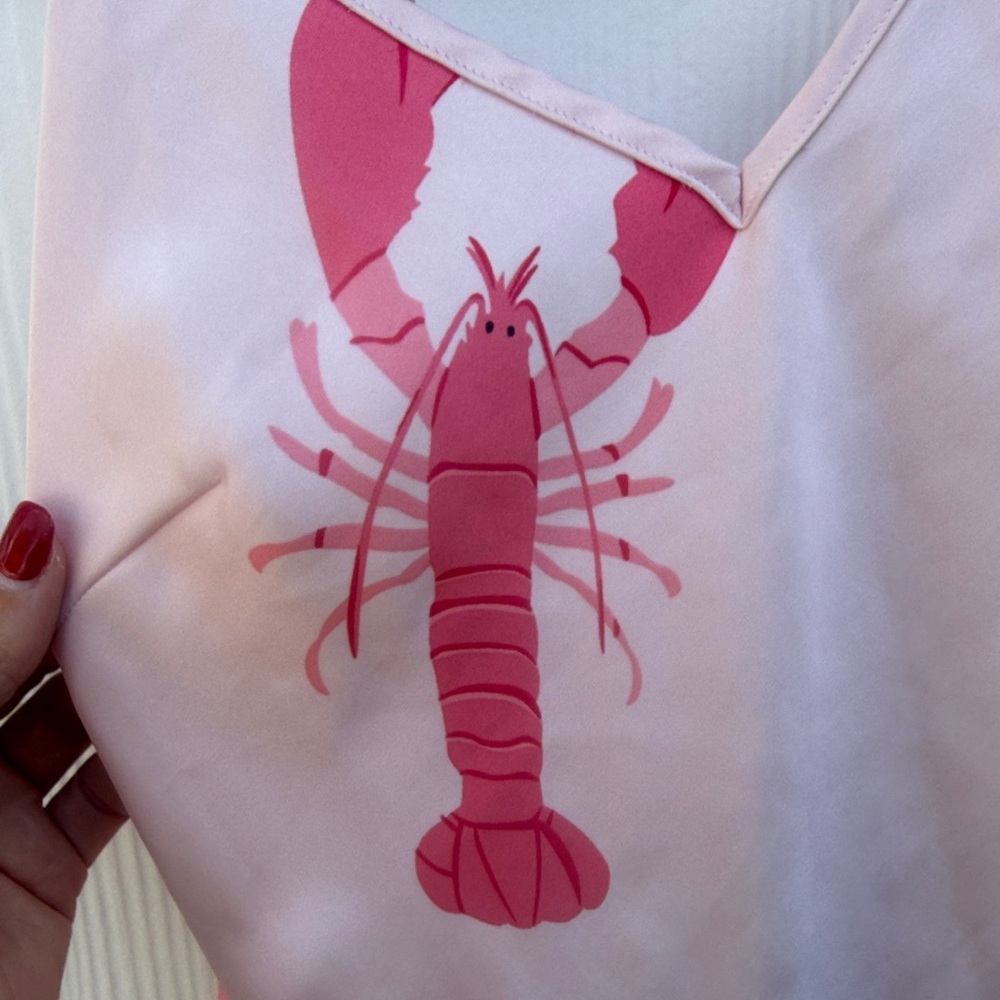 H&M Pink Lobster Print Mini Slip Dress - Picture 9 of 9